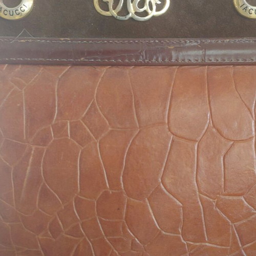 Brown leather shoulder bag used