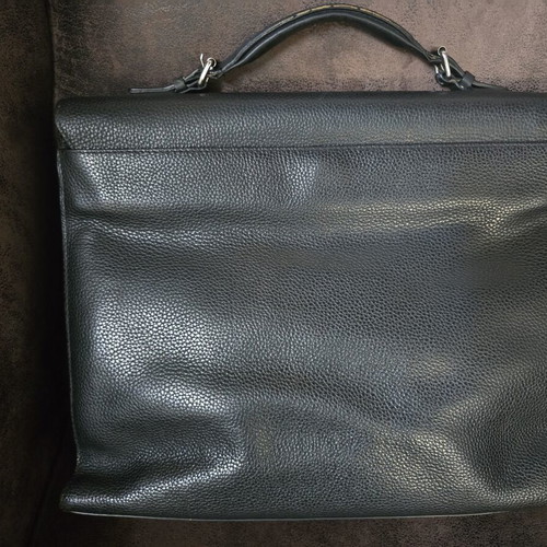 Lancel Paris leather briefcase used, black professional