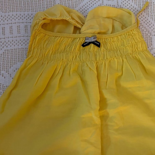 Imperial Yellow Strapless Women's Blouse S Made in Italy Silk Cotton