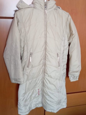 Girls' Long Coat like new, beige, size 152 cm