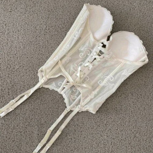 Wedding corset like new, cream with lace and ribbons Luna
