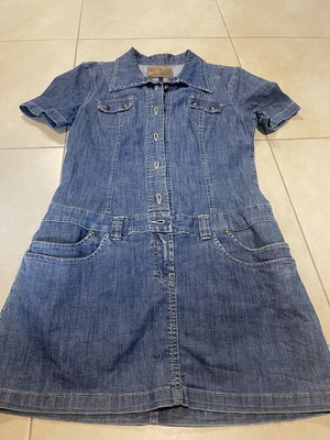Miss Denim Jean Dress like new, short with front and back pockets, blue