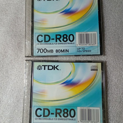 TDK CD-R80 sealed pack of 2, 700MB, 52x speed
