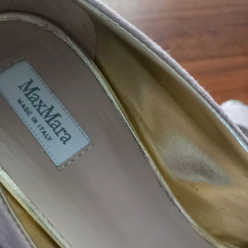 Max Mara peep-toe suede pumps dusty pink like new size 39