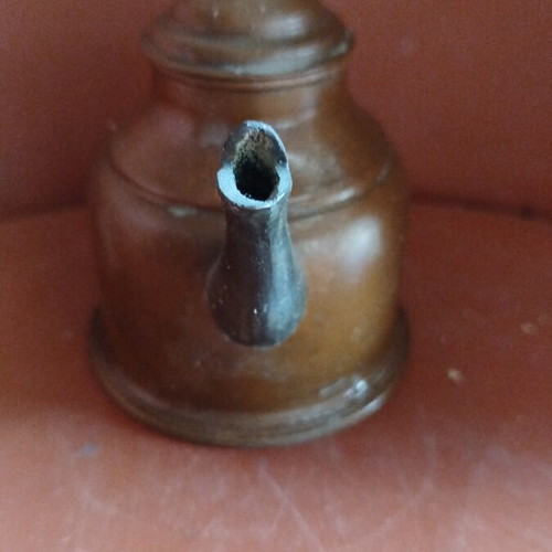 Individual teapot used, collectible copper and brass