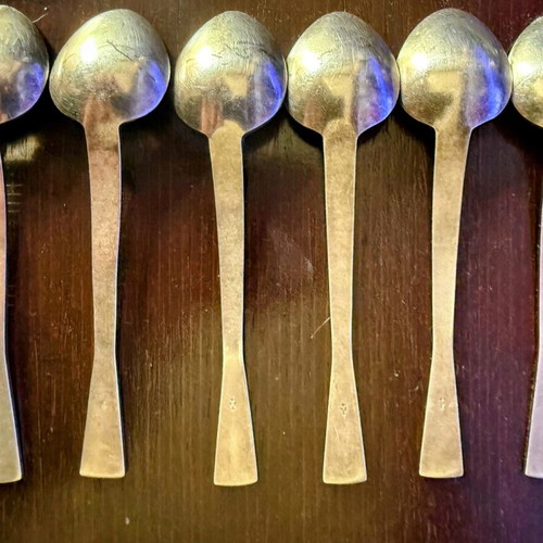 Set of 6 Melchior Skif gold-plated spoons like new, Soviet Union 1979
