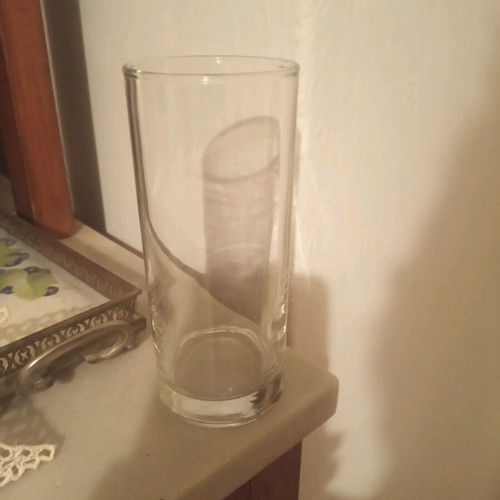 Water glasses used, set of seven tall