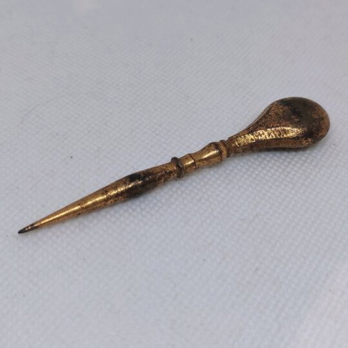 Antique gilded sewing awl used, 19th century