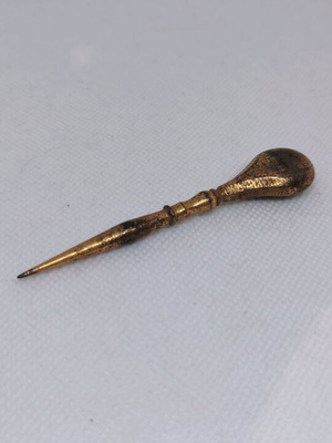Antique gilded sewing awl used, 19th century