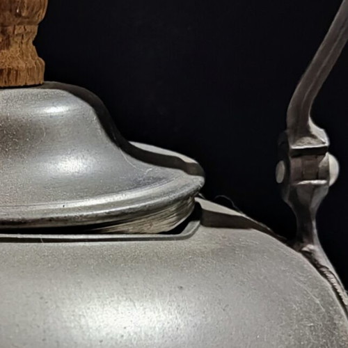 Vintage teapot set with warming base made of pewter by SKS