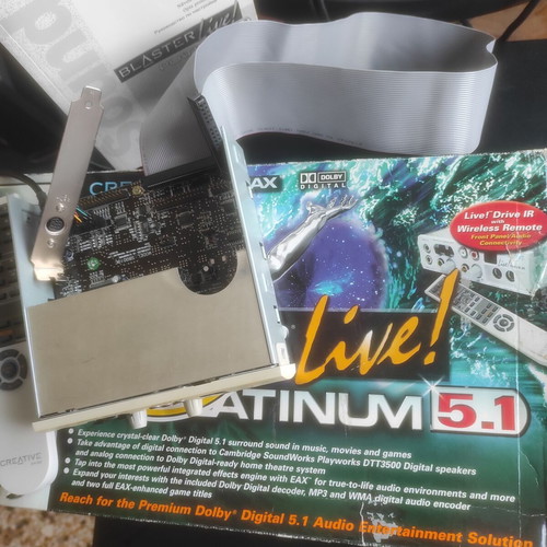 Creative Sound Blaster Live! Platinum 5.1 sound card, full retro package