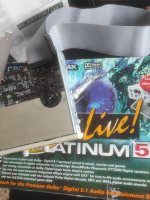 Creative Sound Blaster Live! Platinum 5.1 sound card, full retro package