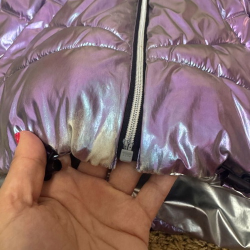 Mayoral double face jacket used, purple and silver, size 12