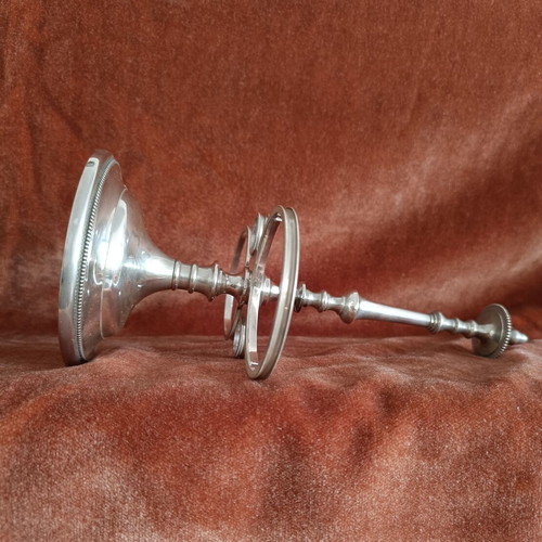 Vintage silver-plated oil and vinegar cruet set with crystal, like new