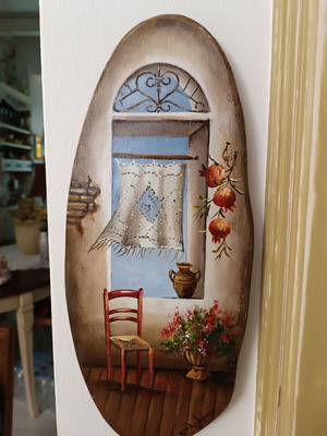 Wooden painting wall decor 40x17