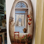 Wooden painting wall decor 40x17