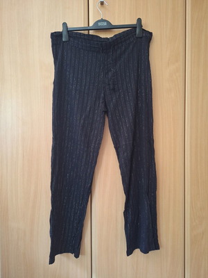Calzedonia beach pants black with lurex stripes like new, size M
