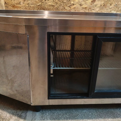 Professional inox refrigerator with counter like new
