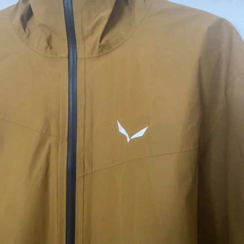 Salewa Men’s Puez Aqua 4 2.5L Powertex Hardshell Jacket like new, yellow orange