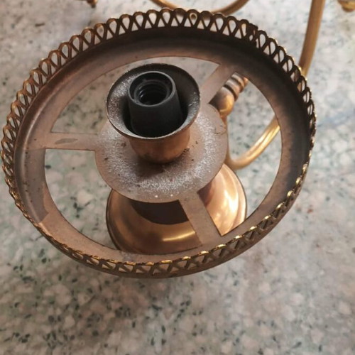 Vintage pentafoto ceiling light used, brass