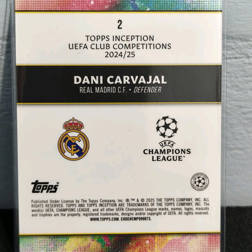 2024-25 Topps Inception UCC Dani Carvajal First XI card new