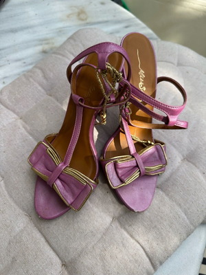 Miss Sixty pink and gold sandals like new, leather, size 37
