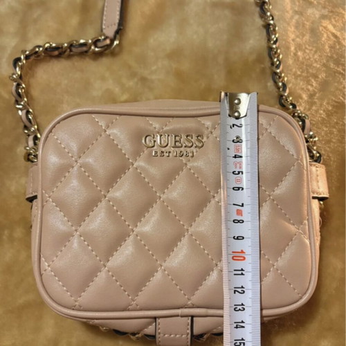 Guess quilted crossbody bag like new, beige and pink