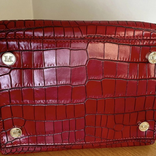 Max Mara Anita leather bag crossbody like new, red with croc texture