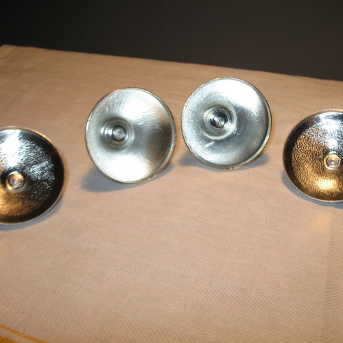 Pair of small metal jars like new