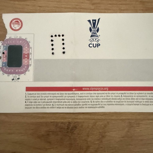 Uefa Cup 2005 Olympiacos vs FC Sochaux Authentic Ticket like new