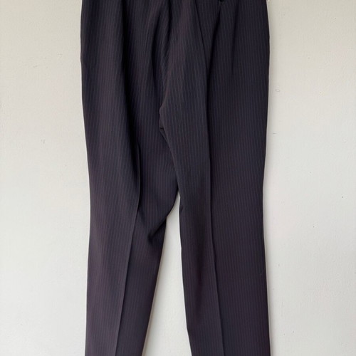 Lisa Dean wool pants M/L like new, grey-brown with stripes