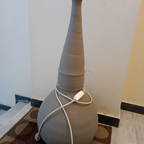 Clay lamp shaped like a pumpkin like new