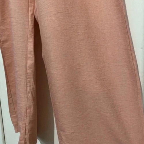 Women's jumpsuit new, salmon color, linen fabric, size L