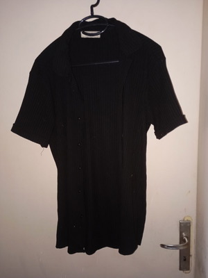 Plus Posh unisex πουκάμισο με κοντά μανίκια, μεταχειρισμένο, μέγεθος XL, μαύρο