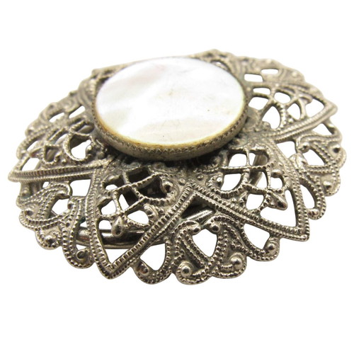 Vintage scarf clip with mother of pearl 3.3 cm like new