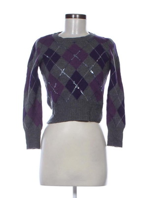 Pull Luisa Spagnoli new, 100% virgin wool, size S, gray and purple