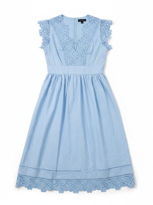 Chicwish Light Blue Lace Midi Dress Size M