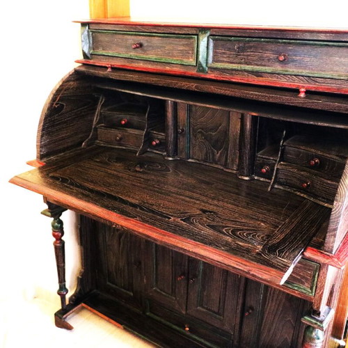 Antique handmade roll top desk used, interwar period