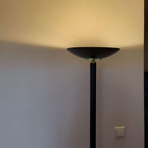Floor lamp 1.85m with dimmer, like new, black color