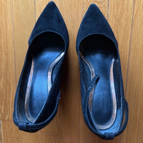 Topshop black suede platform shoes used, size 38 with ankle tie