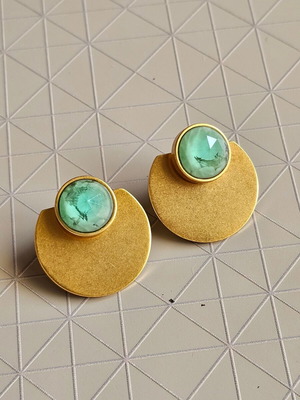 Kate Spade earrings like new with turquoise stones and gold plated brass