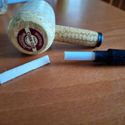 Missouri Corncob Pipe with 6mm Filter Unsmoked, New