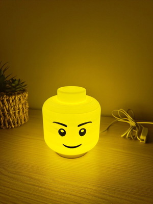Lego head lamp used with USB and switch