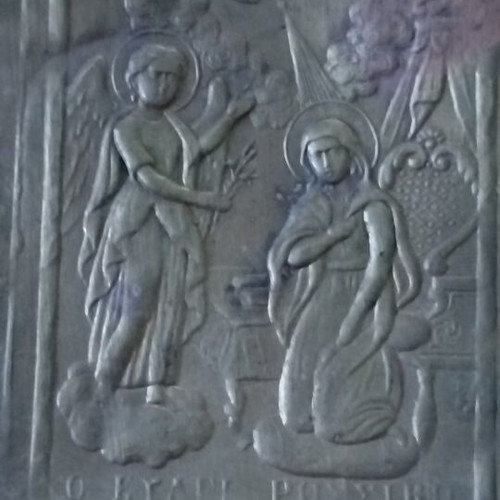 Evangelismos Russian Antique Religious Icon used