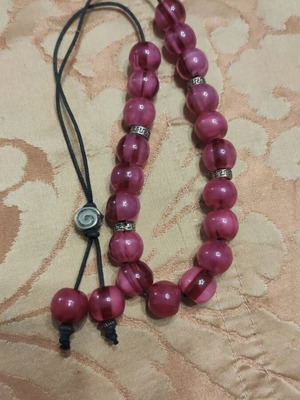 Vintage worry beads like new with meander design made of resin