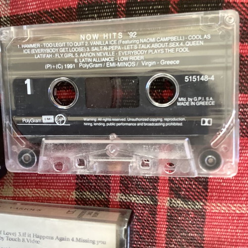 Cassette tapes used, 6 foreign 80s pop hits