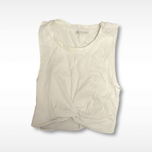 Zara white sleeveless crop top like new