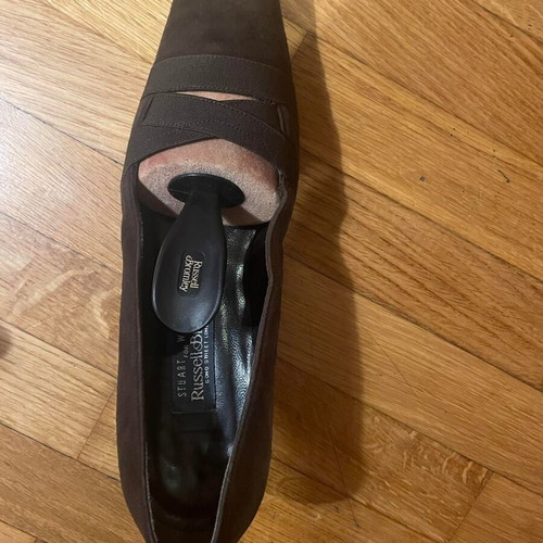 Vintage Russell & Bromley X Stuart Weitzman brown suede pumps used, size 38