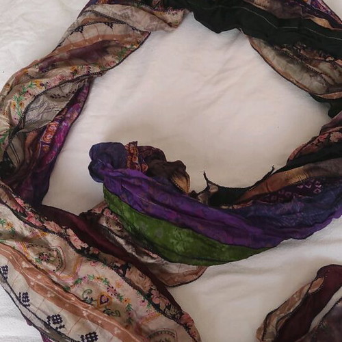 Multicolored scarf like new patchwork style