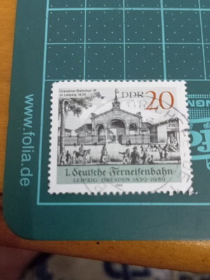 Γερμανία DDR Γραμματόσημο 1989 50ή επέτειος σιδηροδρομικής γραμμής Λειψία-Ντρέσδη σαν καινούργιο